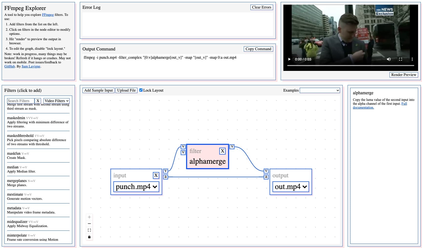 FFmpeg Explorer screenshot